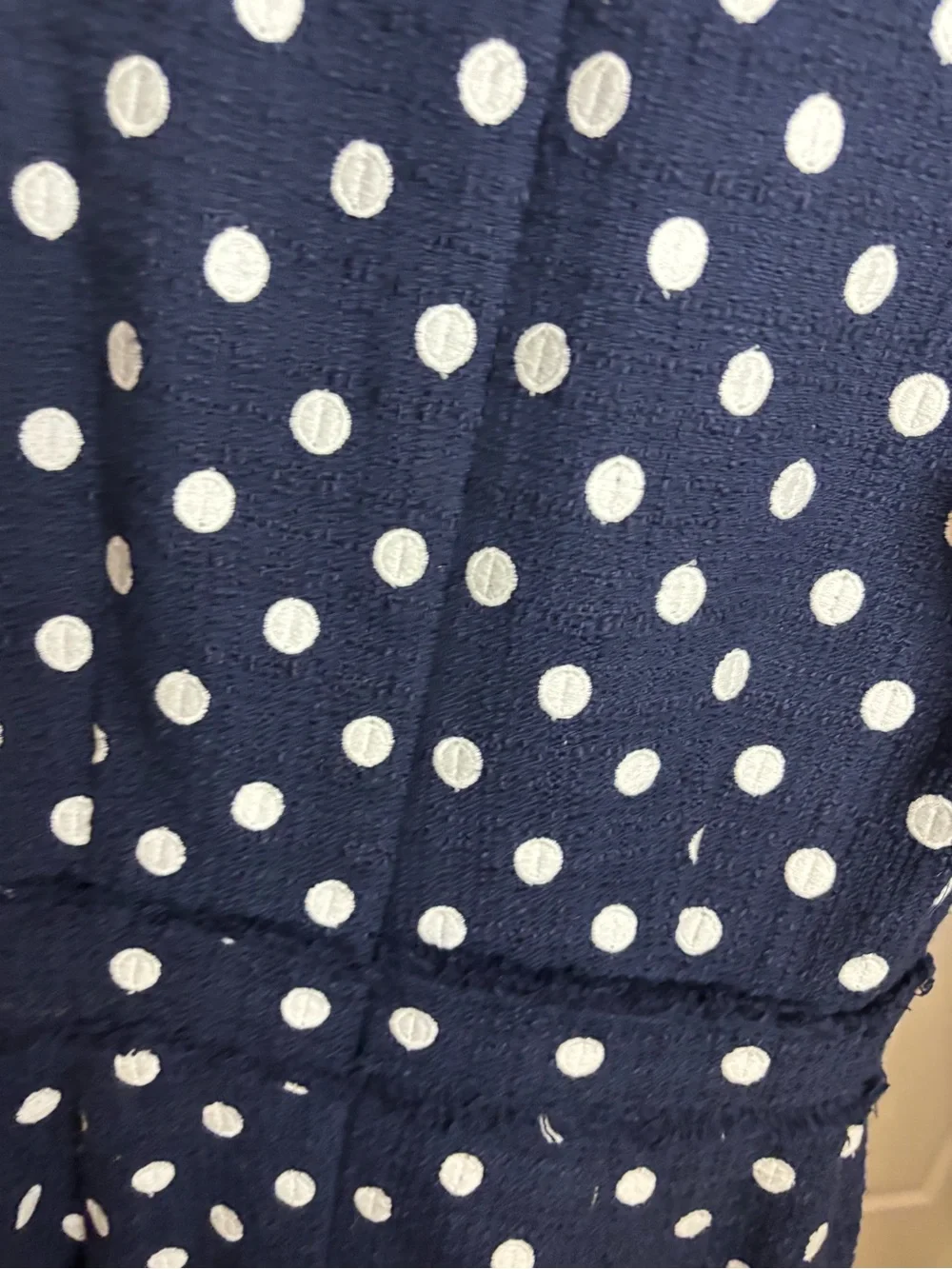 J. Crew Navy Dress with White Polka Dots